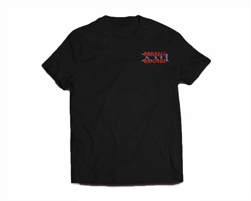Barbell Brigade 13th Anniversary tee graphic, red, purple and black
