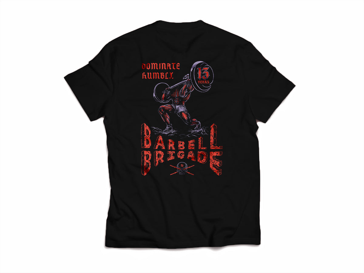 Barbell Brigade 13th Anniversary limited edition oversized tee