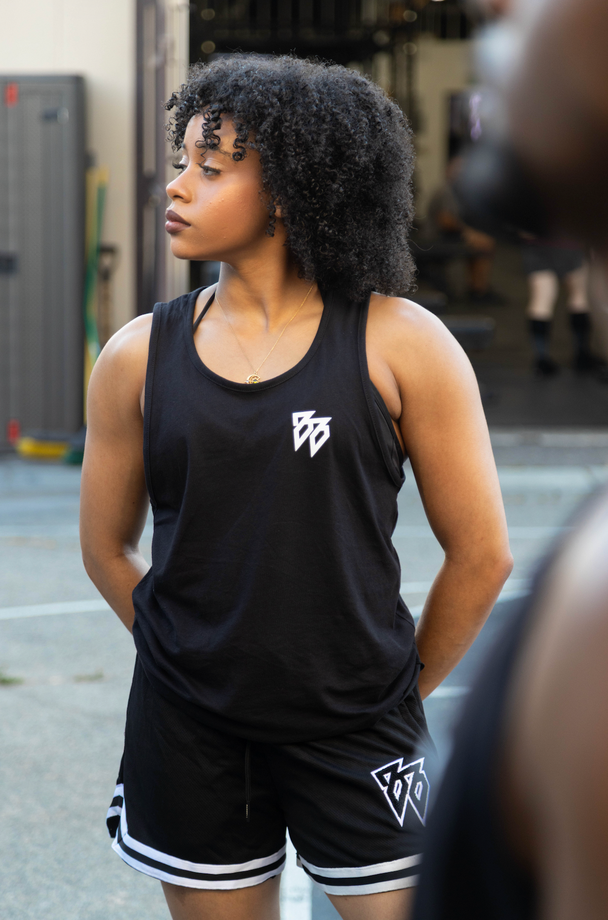 BB Stack Tank in black, front view